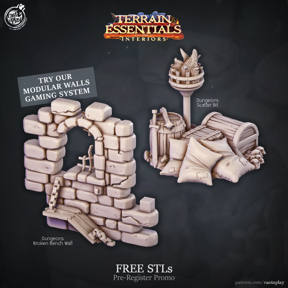 3D Printed Cast n Play Dungeon Scatter Set 28mm 32mm D&D