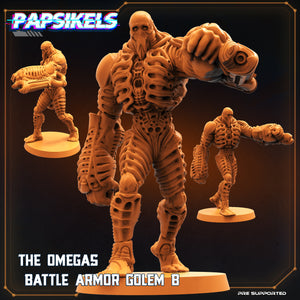3D Printed Papsikels Cyberpunk Sci-Fi Omega Battle Armor Golem Set - 28mm 32mm
