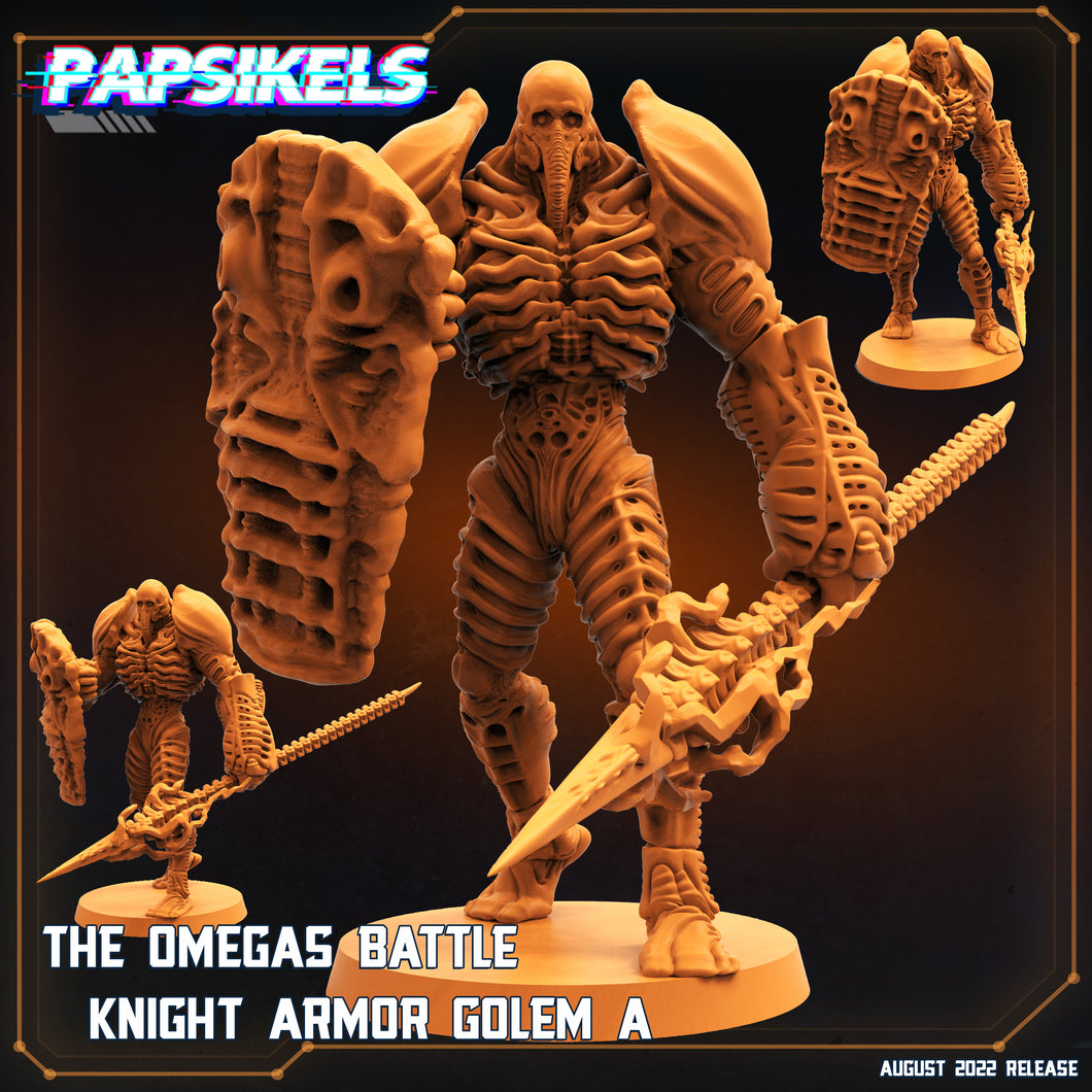 3D Printed Papsikels Sci-FI Omega Battle Knight Armor Golem A - 28mm 32mm