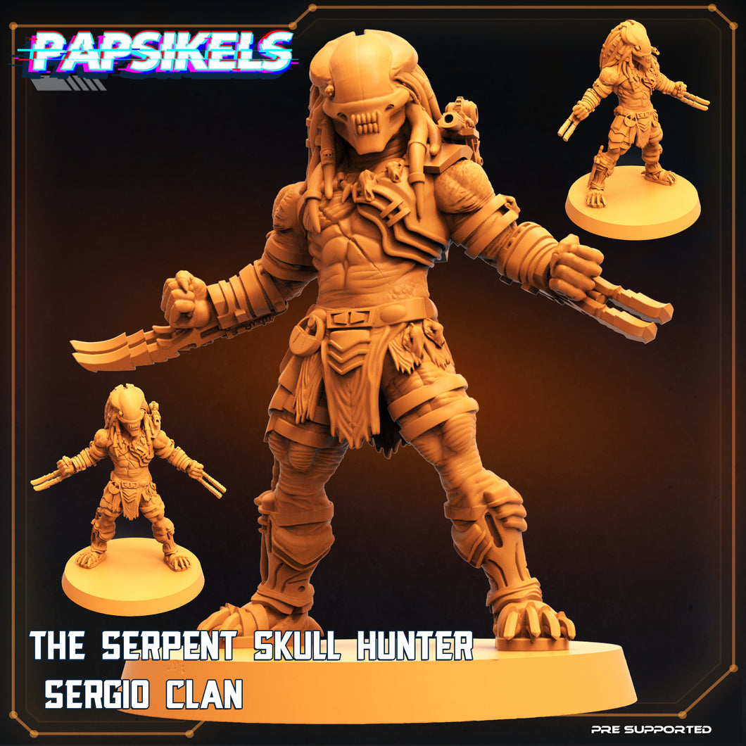 3D Printed Papsikels Cyberpunk The Serpent Skull Hunter Sergio Clan - 28mm 32mm