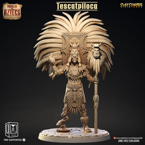 3D Printed Clay Cyanide Tescatpiloca Pantheon of Aztecs Ragnarok D&D