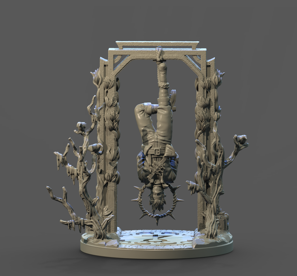 3D Printed Clay Cyanide The Hanged Man Tarot Ragnarok D&D