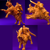 3D Printed Dwarf’s Army Nafarrate - Dwarf Tiger Rider Set 28mm 32mm Ragnarok D&D