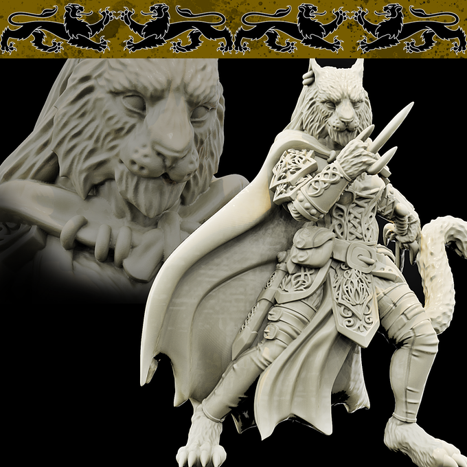 3D Printed Bestiary Vol. 4 Nafarrate - Ishu Tigress 32mm Ragnarok D&D - Charming Terrain