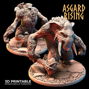 3D Printed Asgard Rising Tundra Trolls Set 28 32mm Ragnarok D&D - Charming Terrain