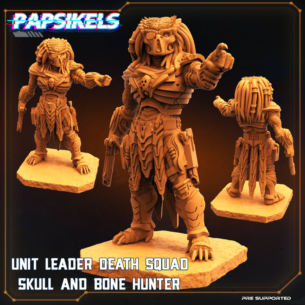 3D Printed Papsikels Sci-Fi Unit Leader Death Squad Skull And Bone Hunter - 28mm 32mm