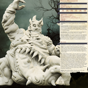 3D Printed Bestiary Vol. 4 Nafarrate - Undead Froghemoth 32mm Ragnarok D&D - Charming Terrain