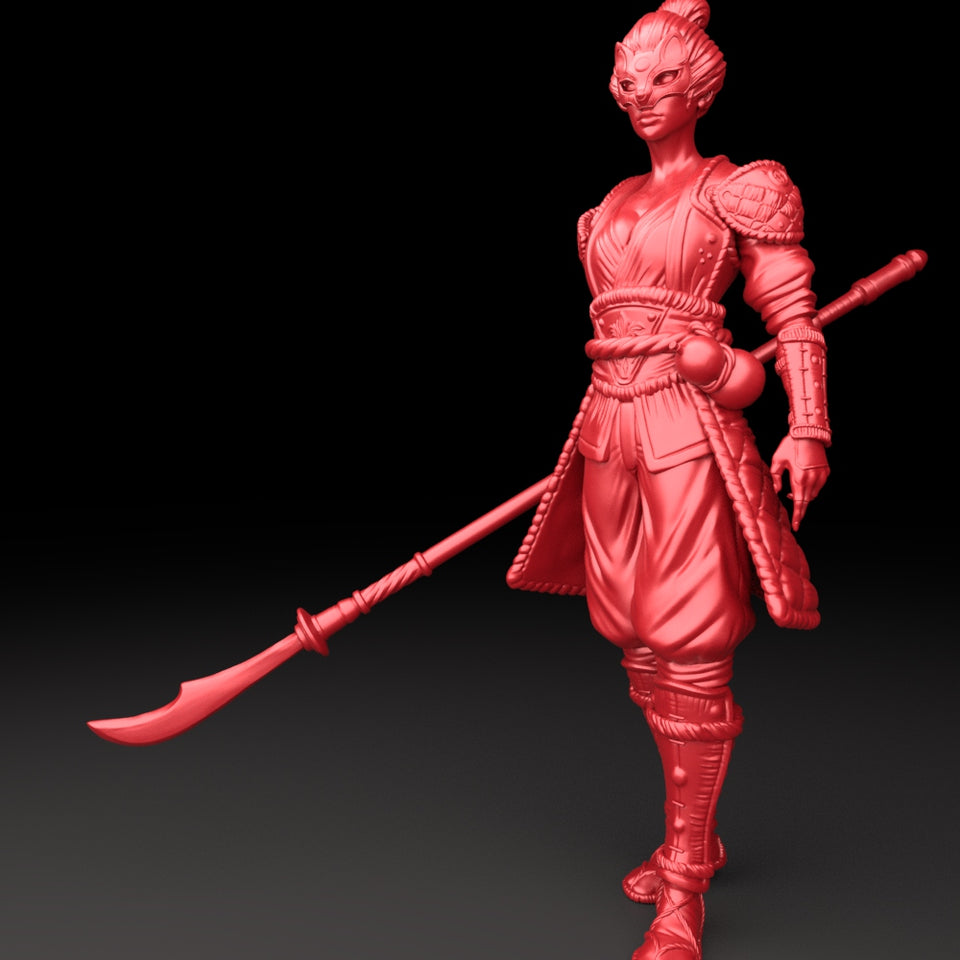 3D Printed Bestiary Vol. 5 Nafarrate - Lightweight Samurai 32mm Ragnarok D&D