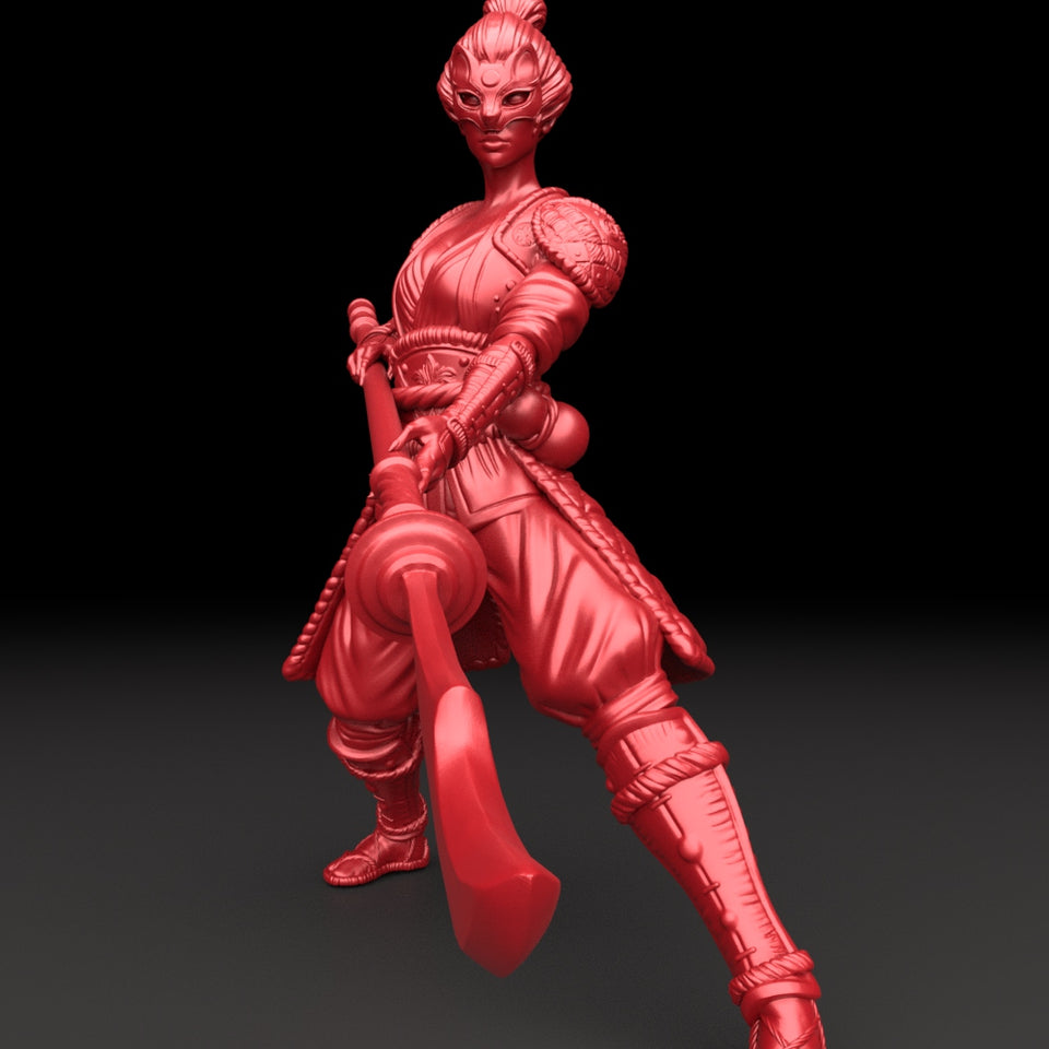 3D Printed Bestiary Vol. 5 Nafarrate - Lightweight Samurai 32mm Ragnarok D&D