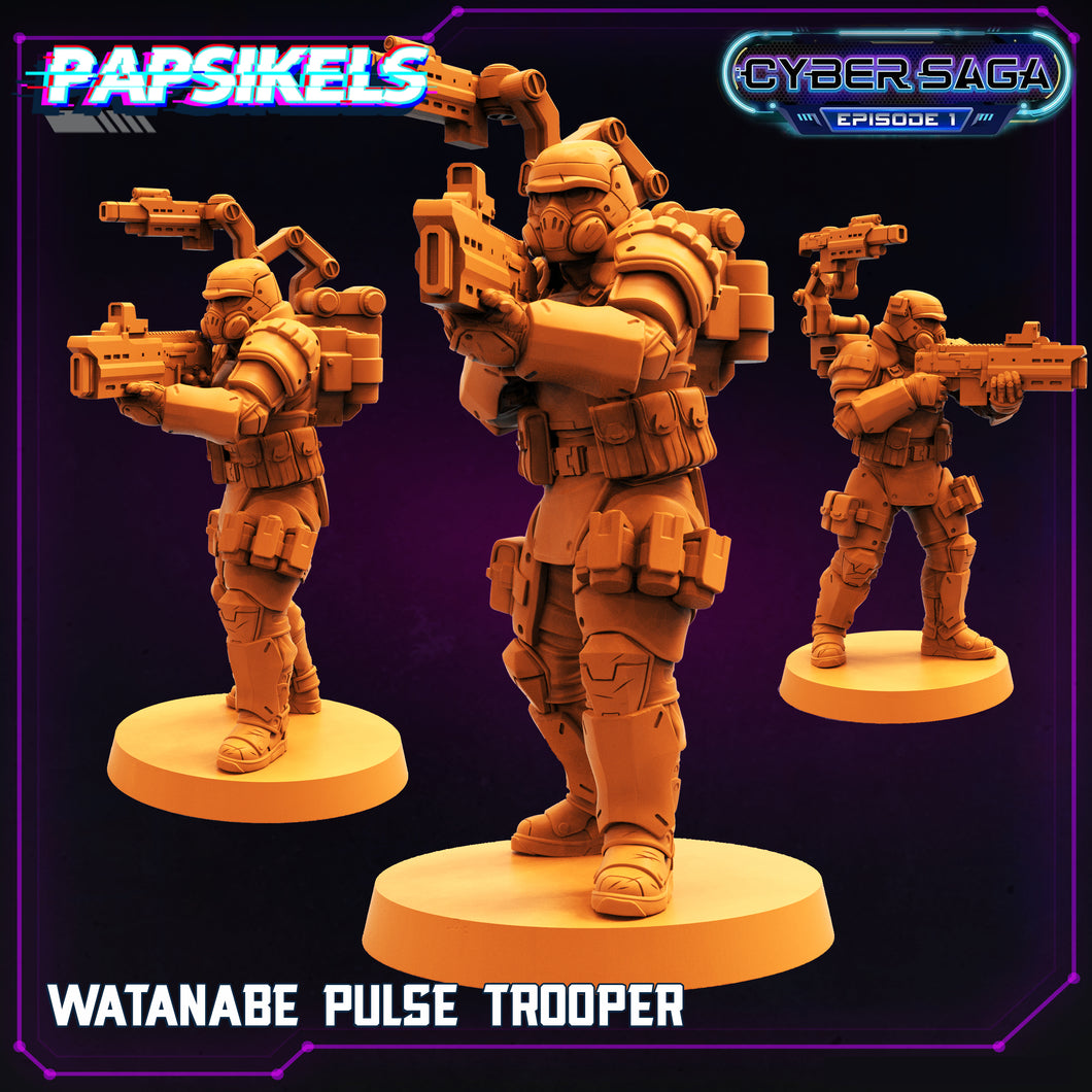3D Printed Papsikels Cyberpunk Sci-Fi Watanabe Pulse Trooper Cyber Saga - 28mm 32mm
