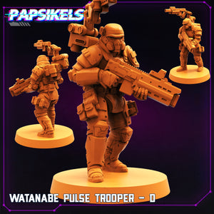 3D Printed Papsikels Cyberpunk Sci-Fi Watanabe Pulse Trooper Set - 28mm 32mm