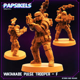 3D Printed Papsikels Cyberpunk Sci-Fi Watanabe Pulse Trooper Set - 28mm 32mm