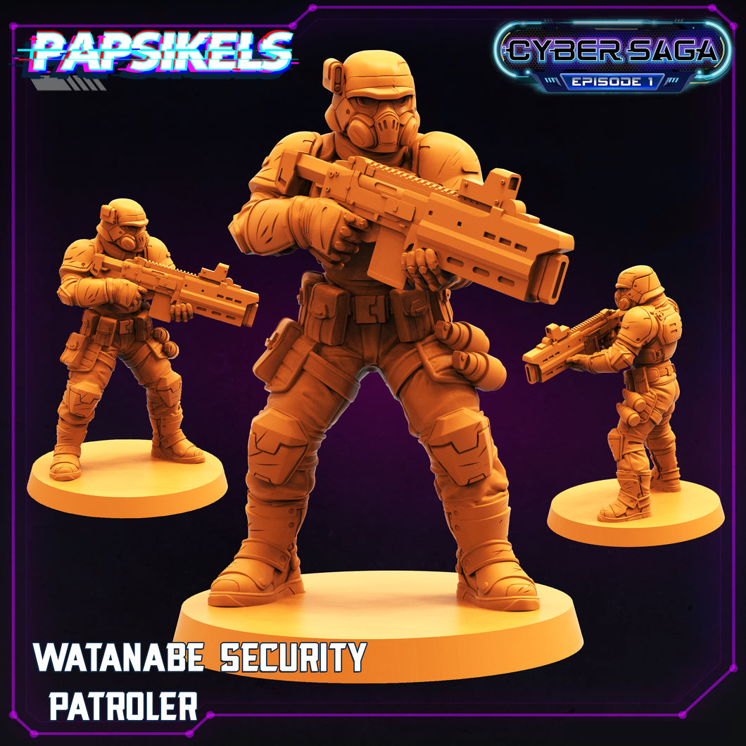 3D Printed Papsikels Cyberpunk Sci-Fi Watanabe Security Patroler Cyber Saga - 28mm 32mm