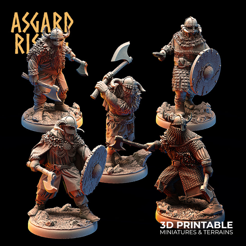 3D Printed Asgard Rising Vikings of the White Bear Clan Warriors 28mm - 32mm