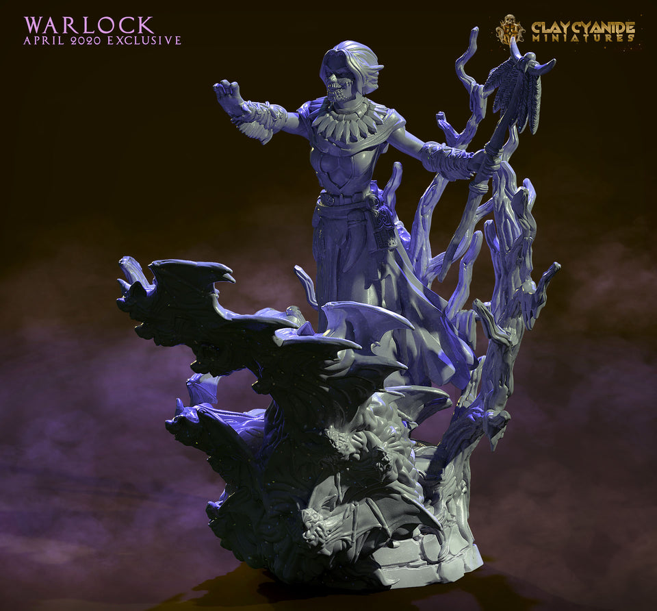 3D Printed Clay Cyanide Warlock 28mm-32mm Ragnarok D&D