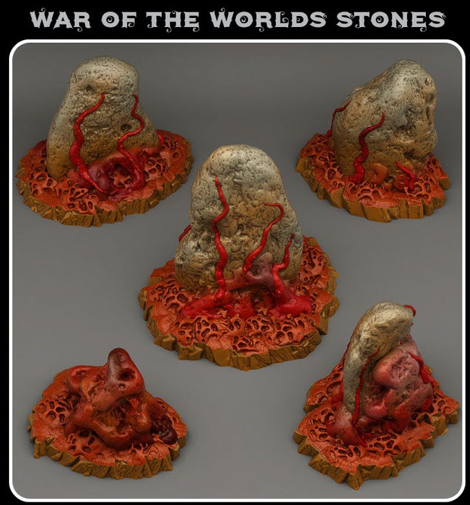 3D Printed Fantastic Plants and Rocks War of the Worlds Stones 28mm - 32mm D&D Wargaming