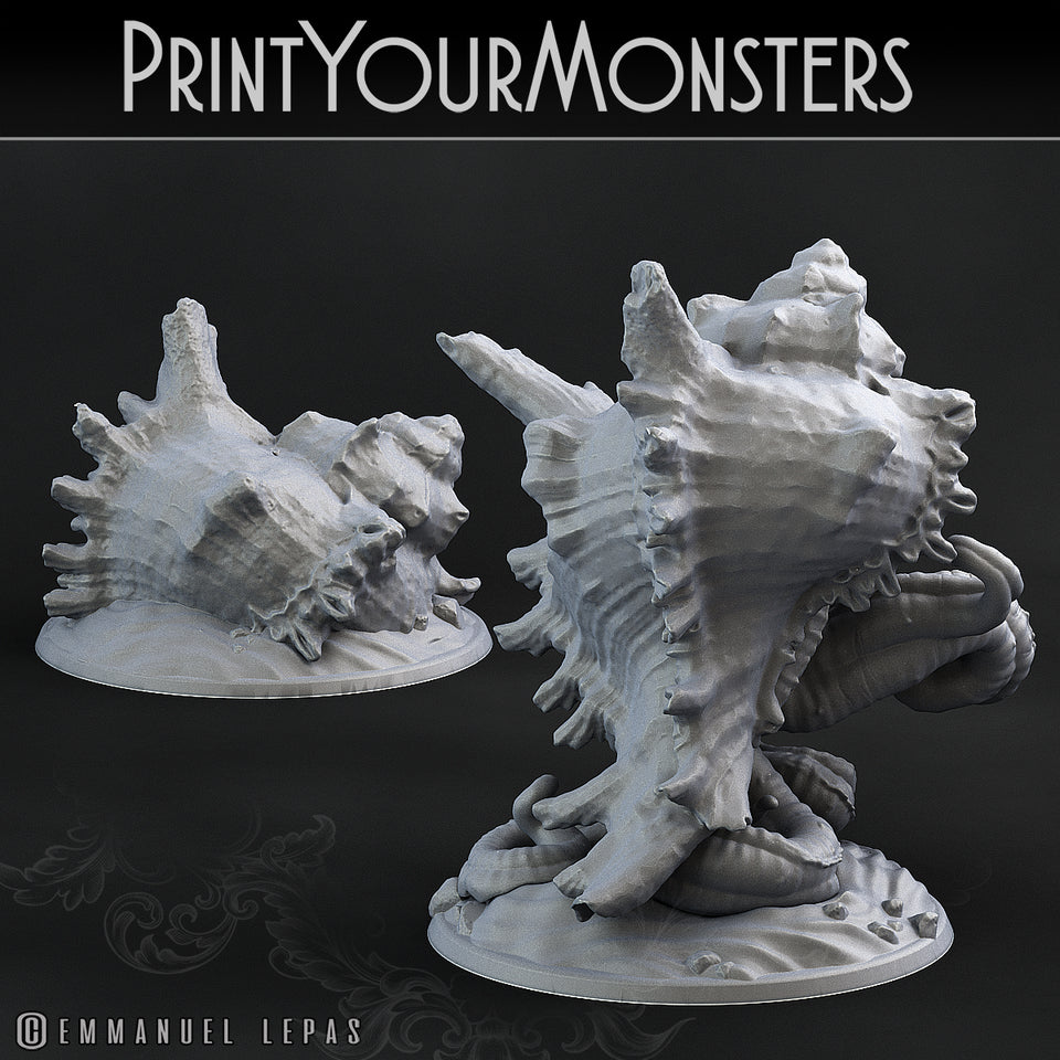 3D Printed Print Your Monsters Giant Shells Lurkers of the Deep 28mm - 32mm D&D Wargaming