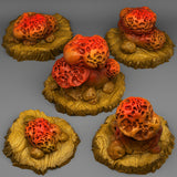 3D Printed Fantastic Plants and Rocks Wormhole Mushrooms 28mm - 32mm D&D Wargaming