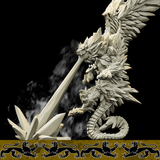 3D Printed Bestiary Vol. 4 Nafarrate - Ydun White Dragon 32mm Ragnarok D&D - Charming Terrain