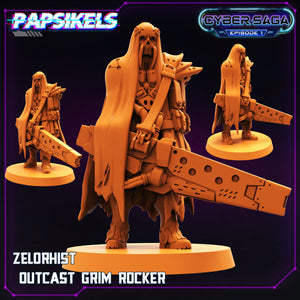 3D Printed Papsikels Cyberpunk Sci-Fi Zelorhist Outcast Grim Rocker Cyber Saga - 28mm 32mm