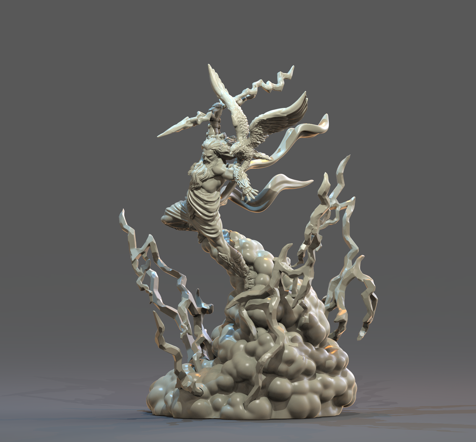3D Printed Clay Cyanide Zeus Greek Myth Gods and Goddesses Ragnarok D&D