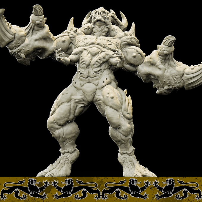 3D Printed Bestiary Vol. 4 Nafarrate - Zisglabrezu Demon Fiend 32mm Ragnarok D&D - Charming Terrain