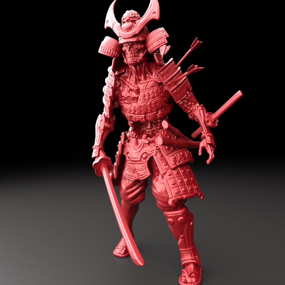 3D Printed Bestiary Vol. 5 Nafarrate - Zombie Samurai 32mm Ragnarok D&D