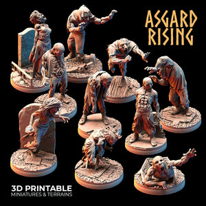 3D Printed Asgard Rising Zombies Undead Set 28mm - 32mm