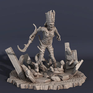 3D Printed Print Your Monsters Mummy Nephytis, Queen of the Stands  28mm - 32mm D&D Wargaming