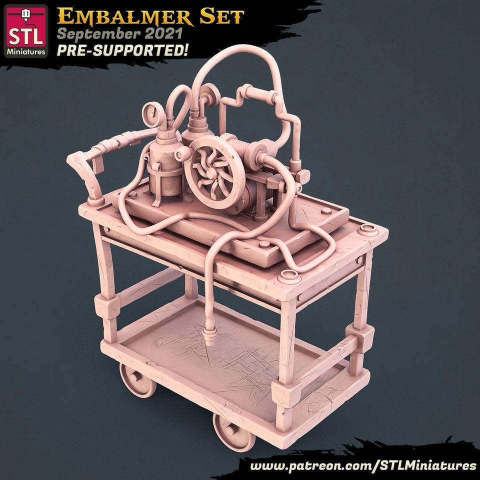 3D Printed STL Miniatures Embalmer Set Fantasy NPC 2 | 28 - 32mm War Gaming D&D