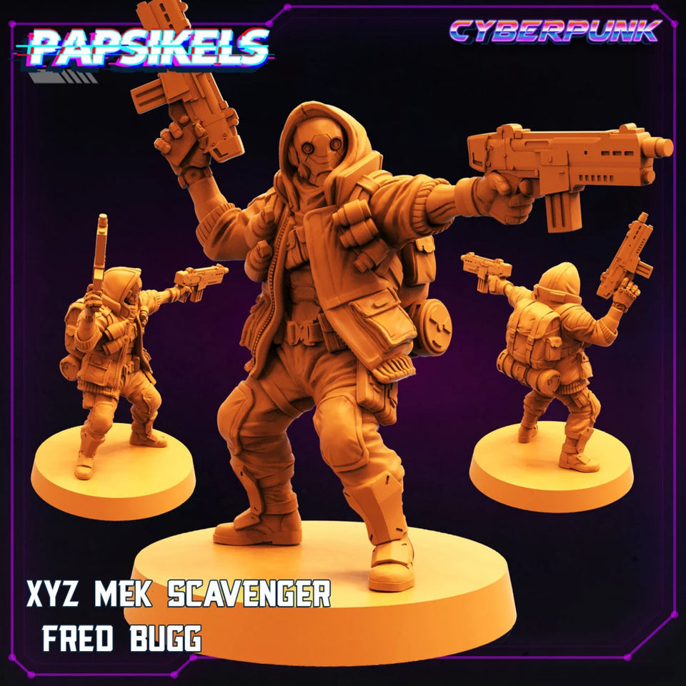 3D Printed Papsikels Cyberpunk Sci-Fi XYZ Mek Scavenger Fred Bugg - 28mm 32mm