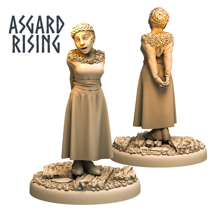 3D Printed Asgard Rising Female Lady Peasant 28mm-32mm Ragnarok D&D