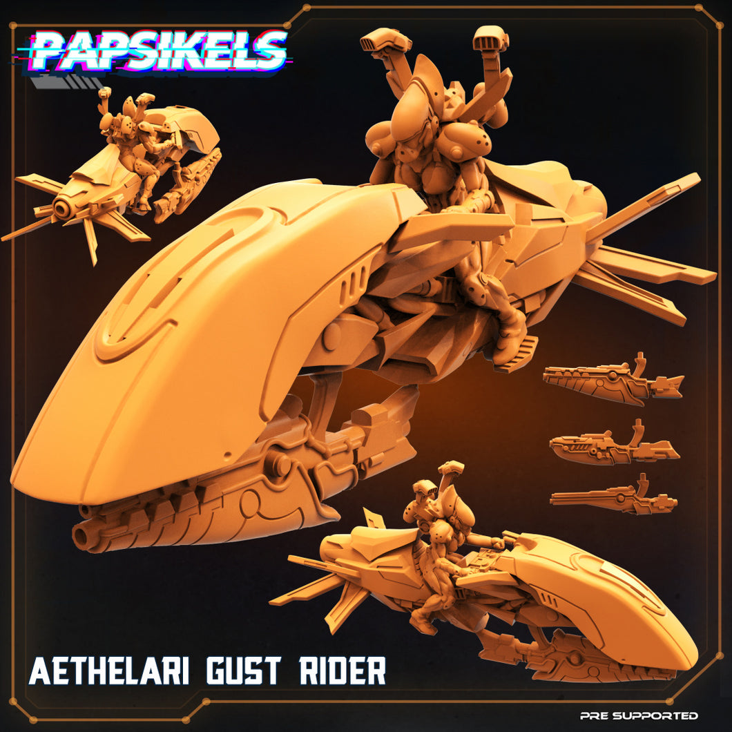 3D Printed Papsikels Cyberpunk Sci-Fi Aethelari Gust Rider - 28mm 32mm