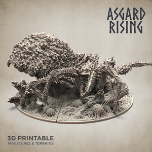 3D Printed Asgard Rising Ancient Spider Queen with Palanquin 32mm D&D - Charming Terrain