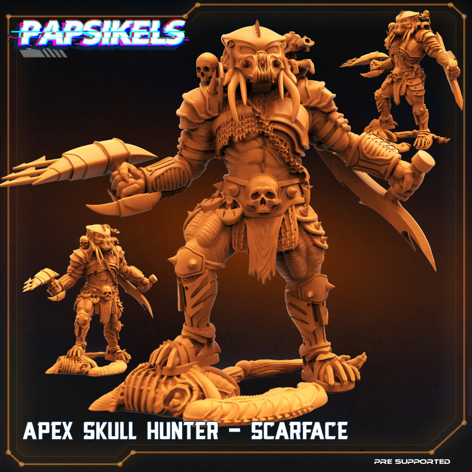 3D Printed Papsikels Sci-FI Apex Skull Hunter Scarface - 28mm 32mm