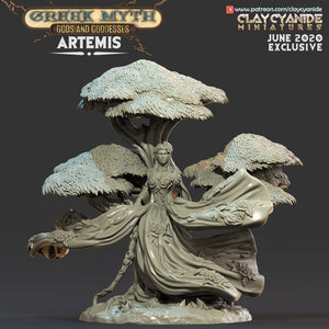 3D Printed Clay Cyanide Artemis Greek Myth Gods and Goddesses Ragnarok D&D