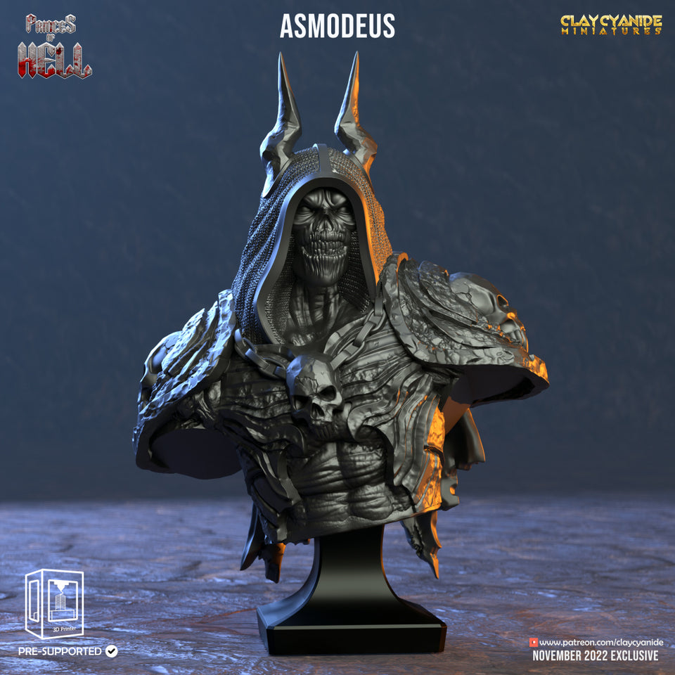 3D Printed Clay Cyanide Asmodeus Bust Princes of Hell Ragnarok D&D