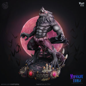 3D Printed Cast n Play Wyett Werewolf Midnight Curse 28mm 32mm D&D