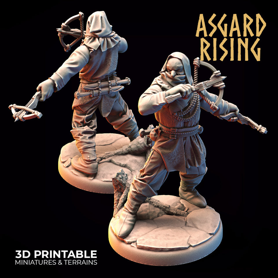 3D Printed Asgard Rising Bandit Deserters Slingers Modular Warband 28mm - 32mm - Charming Terrain