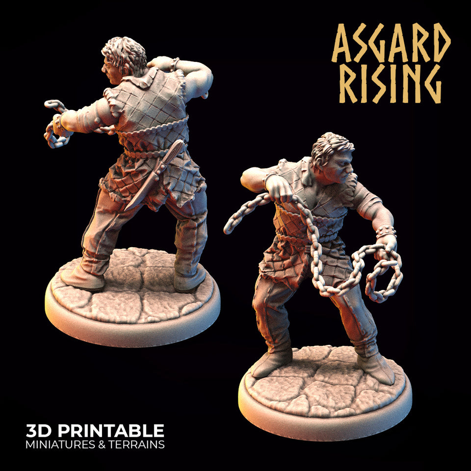 3D Printed Asgard Rising Bandit Outcast Modular Warband 28mm - 32mm Ragnarok D&D - Charming Terrain