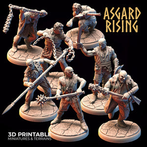 3D Printed Asgard Rising Bandit Outcast Modular Warband 28mm - 32mm Ragnarok D&D - Charming Terrain