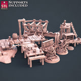 3D Printed STL Miniatures Boat Builder Set 28mm - 32mm War Gaming D&D