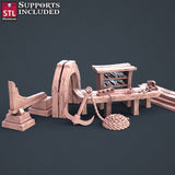 3D Printed STL Miniatures Boat Builder Set 28mm - 32mm War Gaming D&D