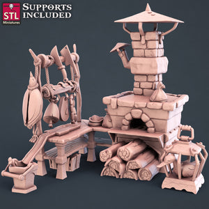 3D Printed STL Miniatures Butcher Set 28mm - 32mm War Gaming D&D