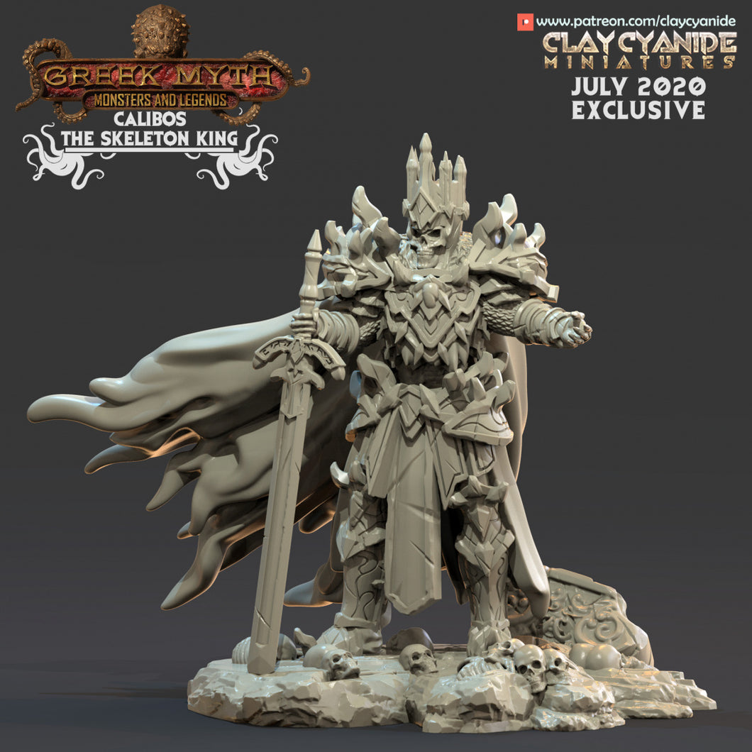 3D Printed Clay Cyanide Calibos, the Skeleton King Ragnarok D&D
