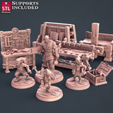 3D Printed STL Miniatures Carpenter Set 28mm - 32mm War Gaming D&D