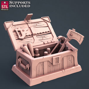 3D Printed STL Miniatures Carpenter Set 28mm - 32mm War Gaming D&D