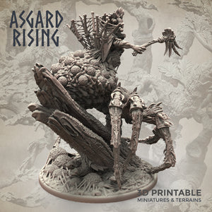 3D Printed Asgard Rising Goblin Chieftain Riding Spider 28mm-32mm Ragnarok D&D - Charming Terrain
