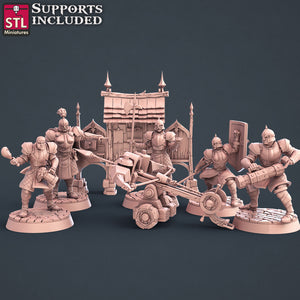 3D Printed STL Miniatures City Guards Set Fantasy NPC 2 | 28 - 32mm War Gaming D&D