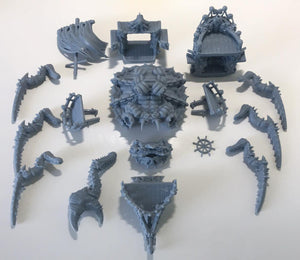 3D Printed Print Your Monsters Pirate Crab Ship 28mm - 32mm D&D Wargaming
